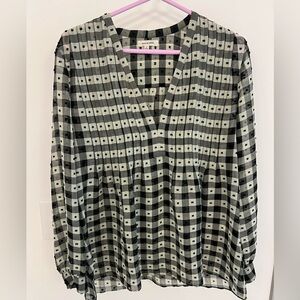 Max Studio Plaid Textured Top